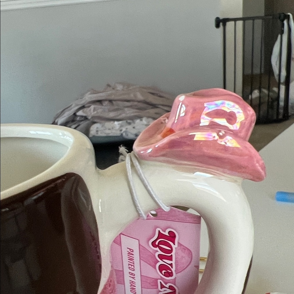 NEW COW PRINT COWGIRL HEART TEA CHOCOLATE KITCHEN MUG coffee cup - Picture 3 of 11